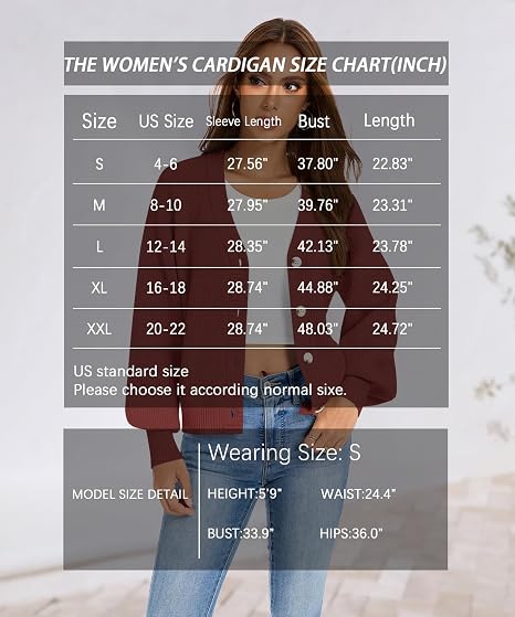 Women's Loose Button Down Chunky Knit Cardigan Sweater