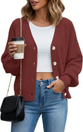 Women's Loose Button Down Chunky Knit Cardigan Sweater